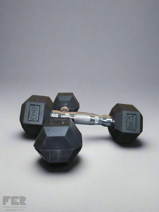 Rubber Hex Dumbbells (Pairs) Dumbbells