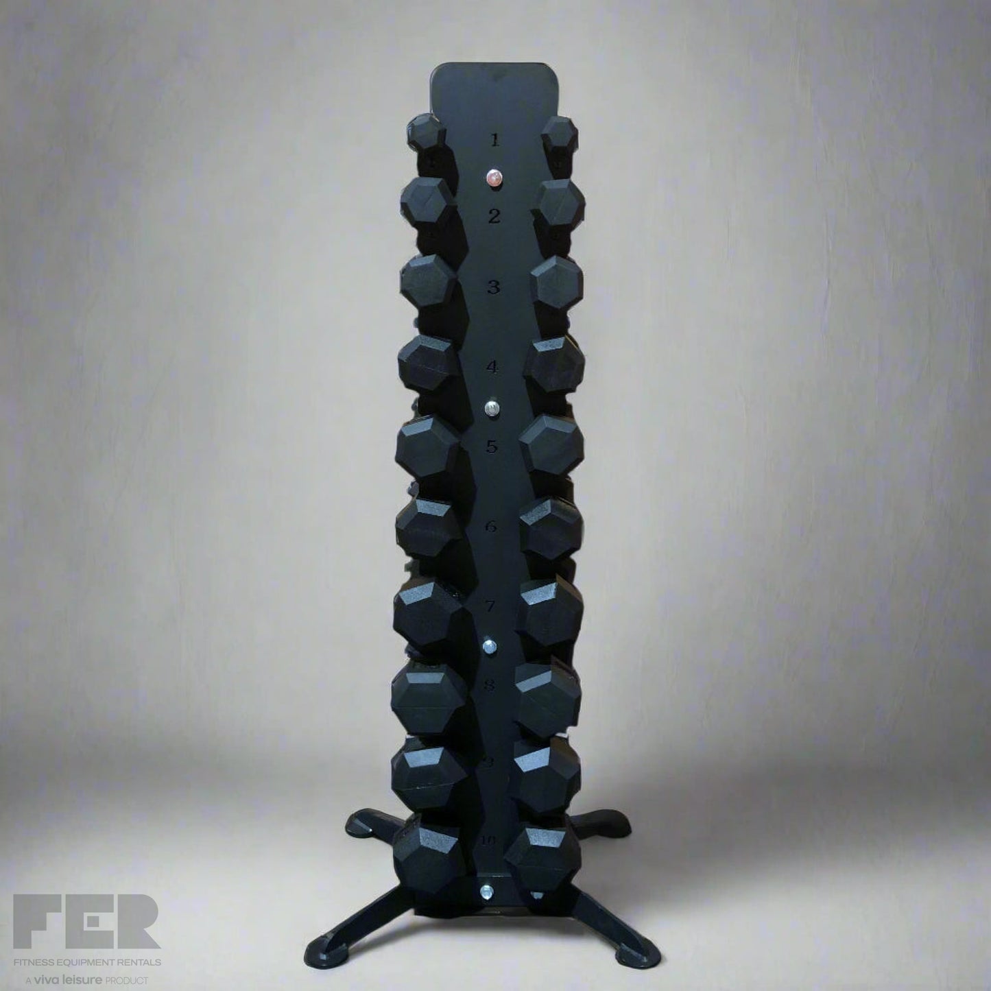Rubber Hex Dumbbells & Storage Set