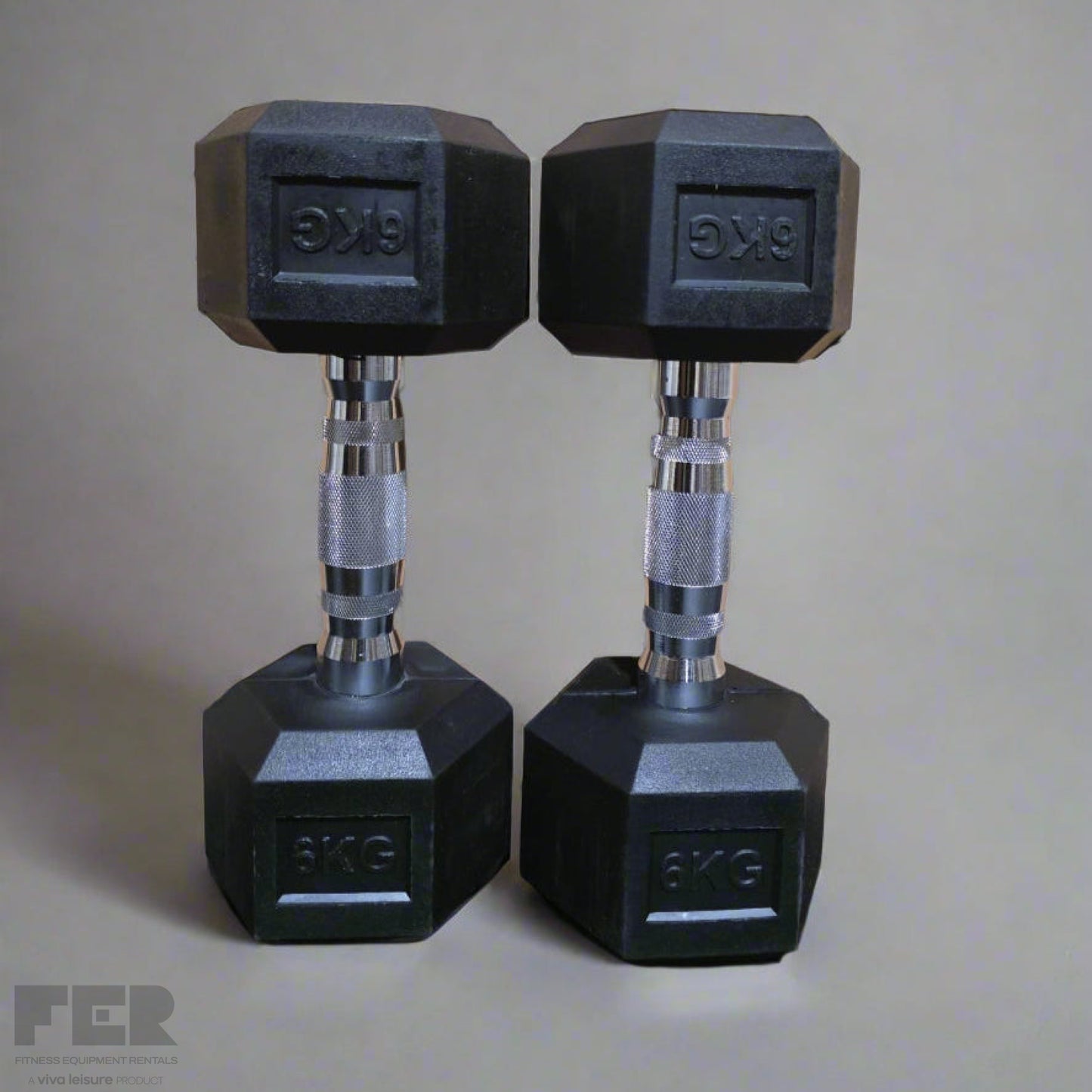 Rubber Hex Dumbbells & Storage Set