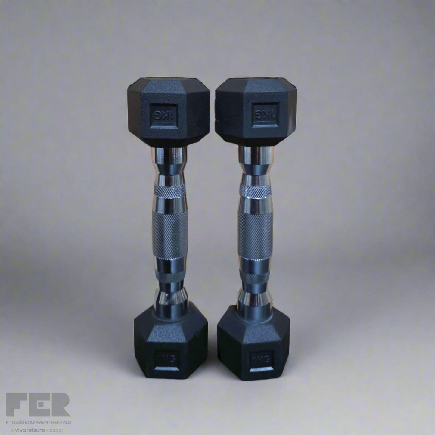 Rubber Hex Dumbbells & Storage Set