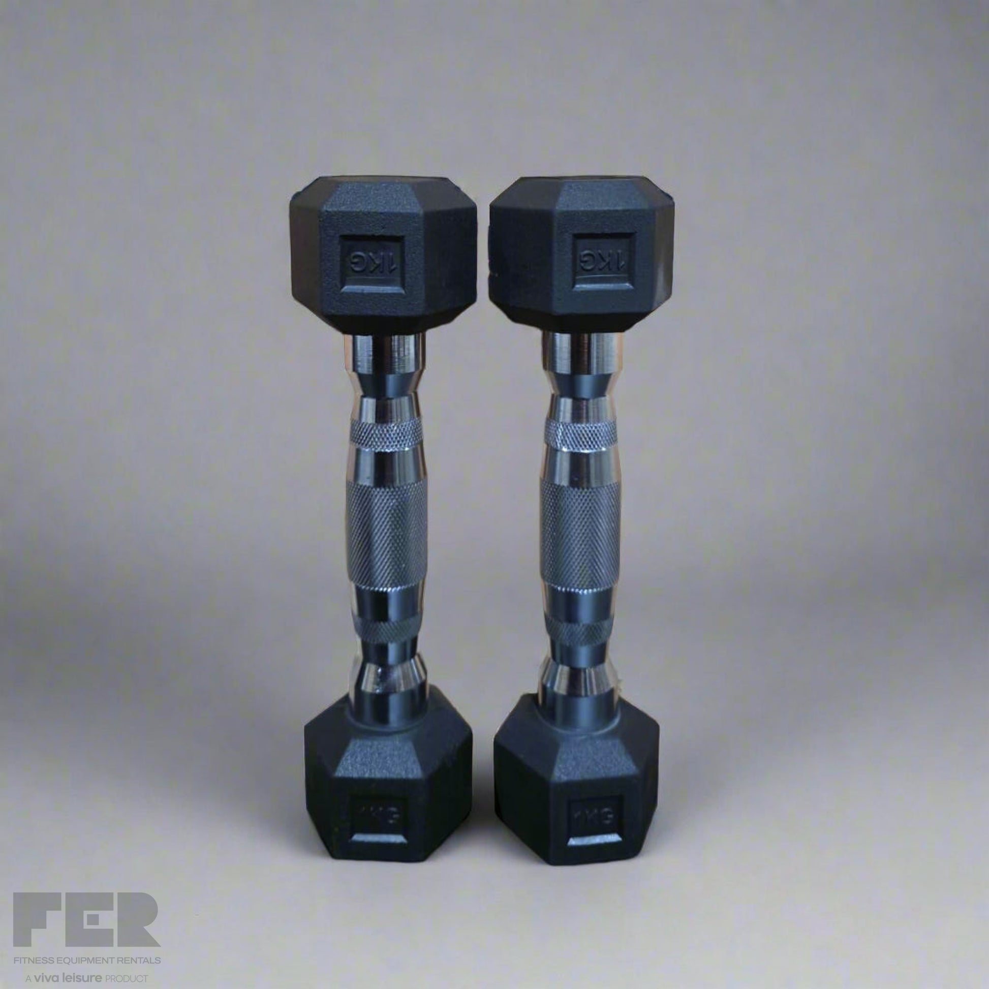 Rubber Hex Dumbbells & Storage Set