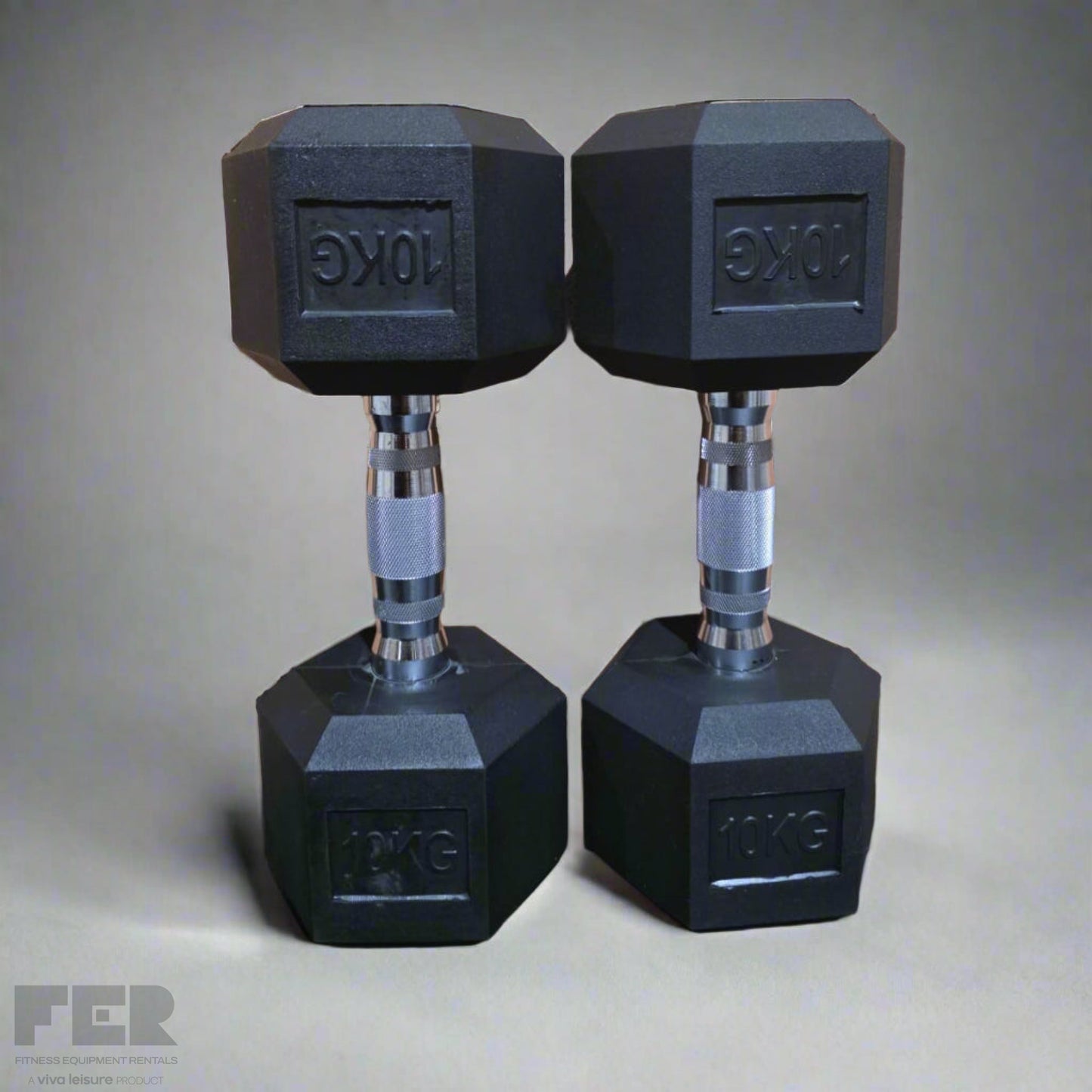 Rubber Hex Dumbbells & Storage Set