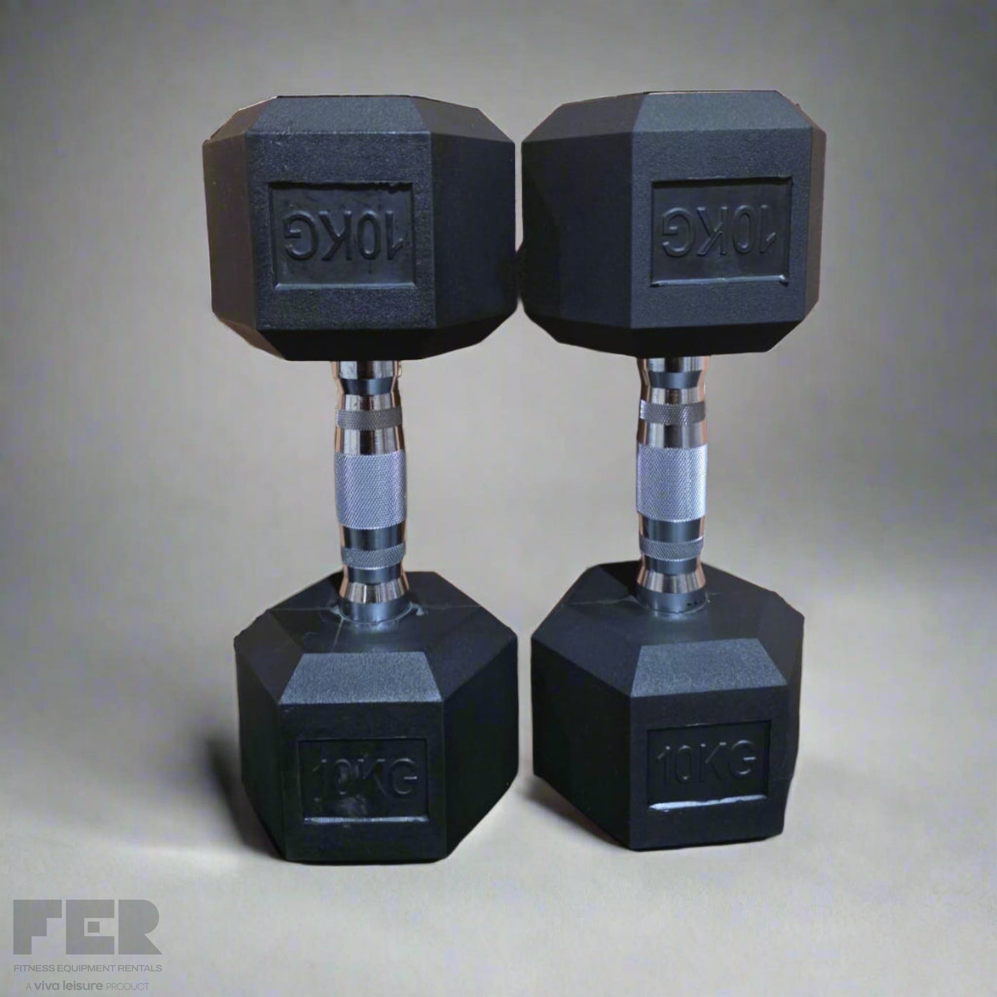 Rubber Hex Dumbbells & Storage Set