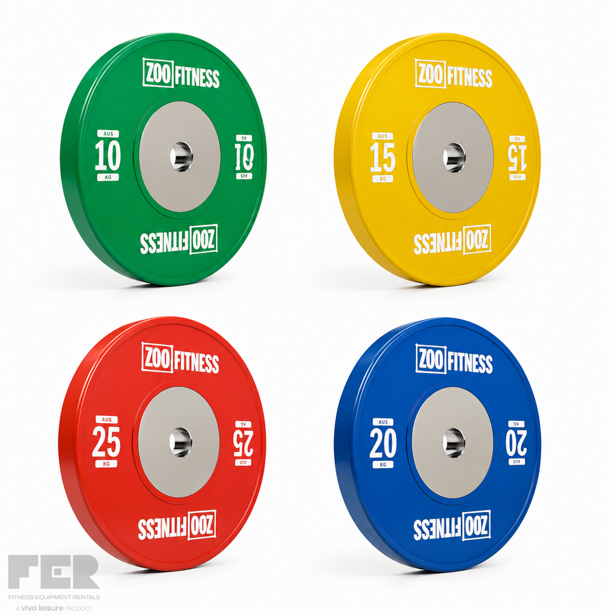 Zoo Fitness Competition Bumper Plates (Pairs) - Weight Plates